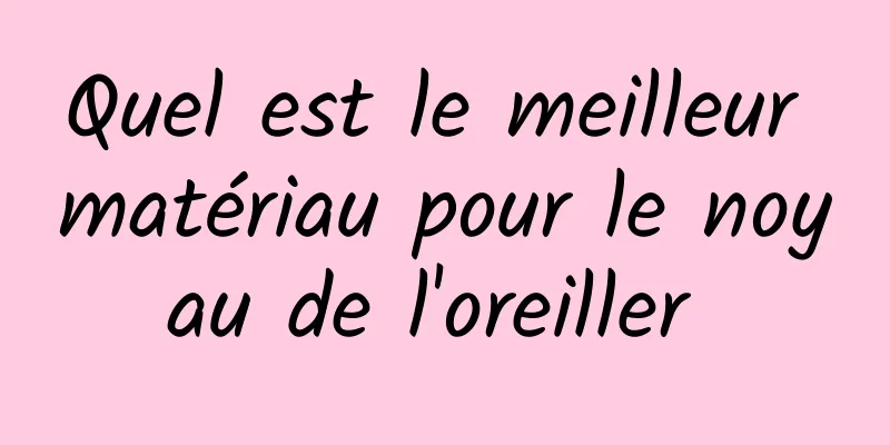 Quel est le meilleur matériau pour le noyau de l'oreiller 