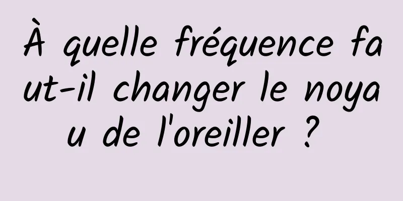 À quelle fréquence faut-il changer le noyau de l'oreiller ? 