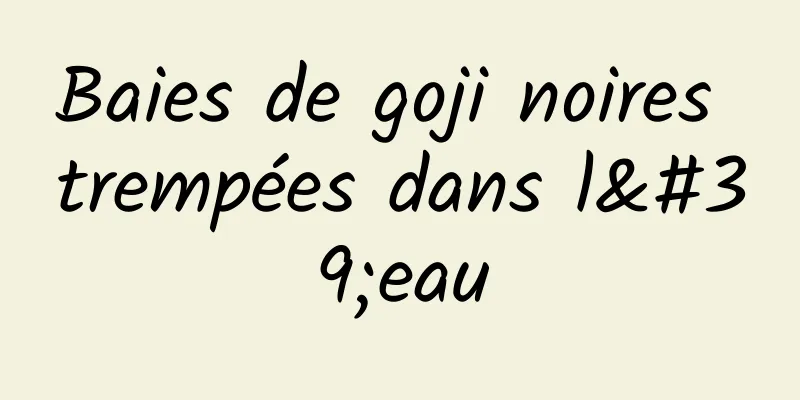 Baies de goji noires trempées dans l'eau