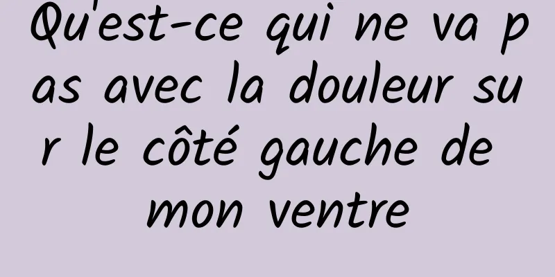 Qu'est-ce qui ne va pas avec la douleur sur le côté gauche de mon ventre