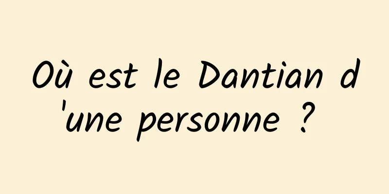 Où est le Dantian d'une personne ? 