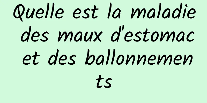 Quelle est la maladie des maux d'estomac et des ballonnements