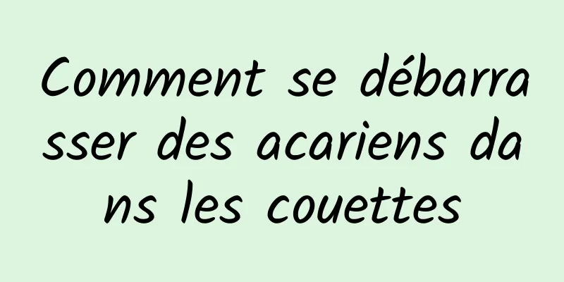 Comment se débarrasser des acariens dans les couettes