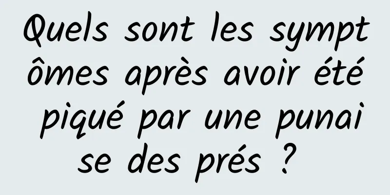 Quels sont les symptômes après avoir été piqué par une punaise des prés ? 