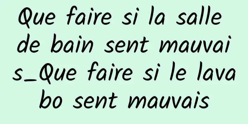 Que faire si la salle de bain sent mauvais_Que faire si le lavabo sent mauvais