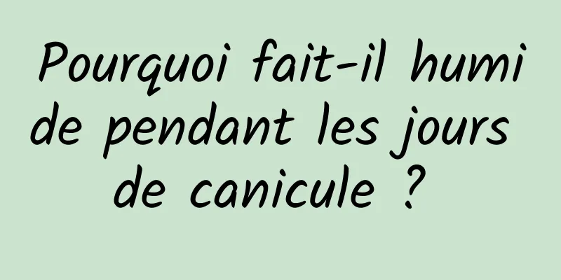 Pourquoi fait-il humide pendant les jours de canicule ? 