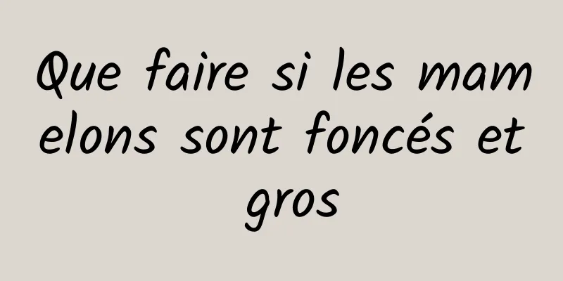 Que faire si les mamelons sont foncés et gros