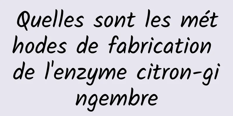 Quelles sont les méthodes de fabrication de l'enzyme citron-gingembre