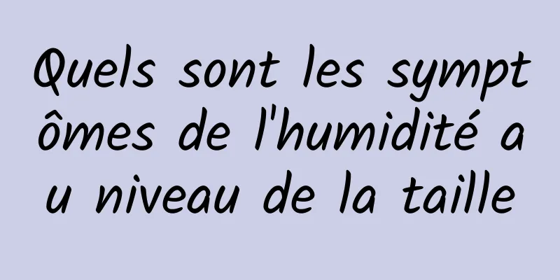 Quels sont les symptômes de l'humidité au niveau de la taille