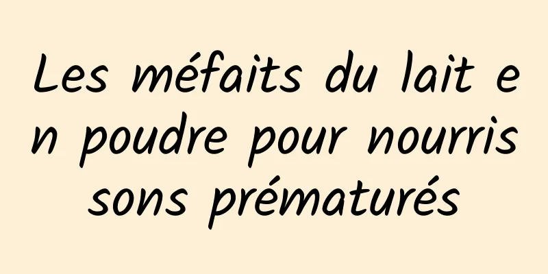 Les méfaits du lait en poudre pour nourrissons prématurés