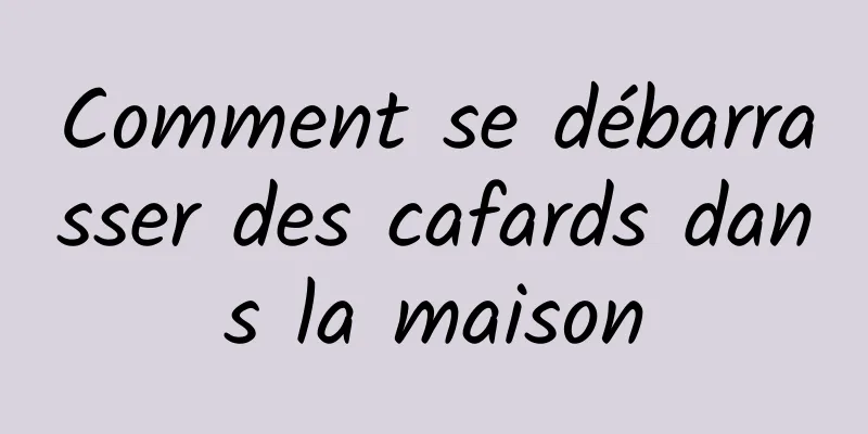 Comment se débarrasser des cafards dans la maison