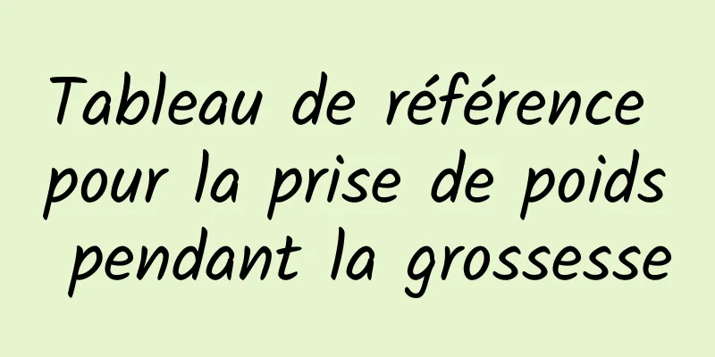 Tableau de référence pour la prise de poids pendant la grossesse