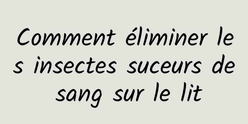 Comment éliminer les insectes suceurs de sang sur le lit