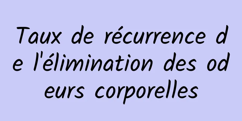 Taux de récurrence de l'élimination des odeurs corporelles