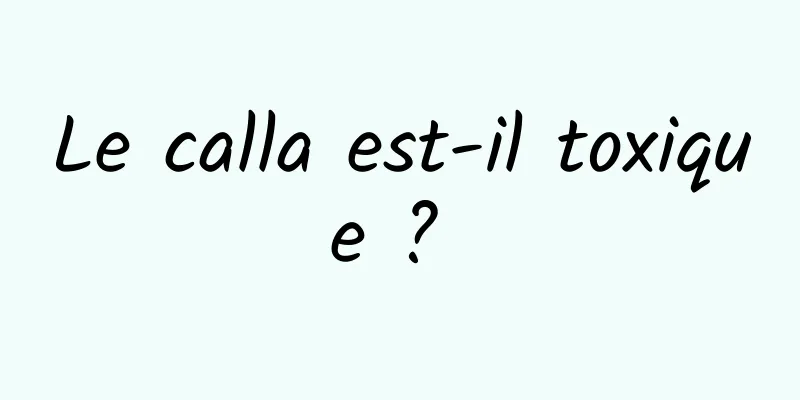 Le calla est-il toxique ? 