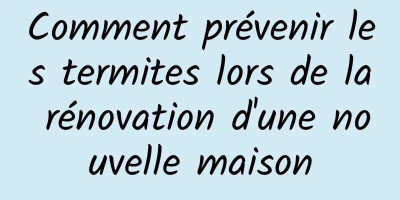 Comment prévenir les termites lors de la rénovation d'une nouvelle maison