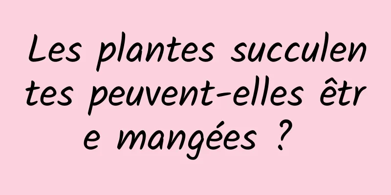 Les plantes succulentes peuvent-elles être mangées ? 