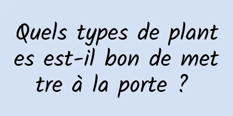 Quels types de plantes est-il bon de mettre à la porte ? 