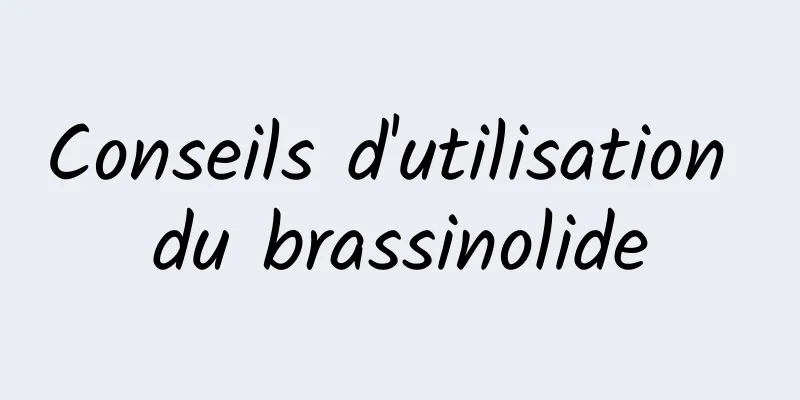 Conseils d'utilisation du brassinolide