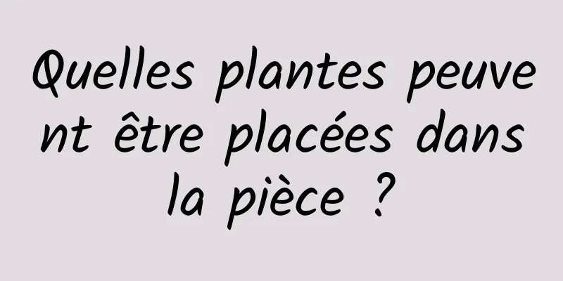 Quelles plantes peuvent être placées dans la pièce ? 