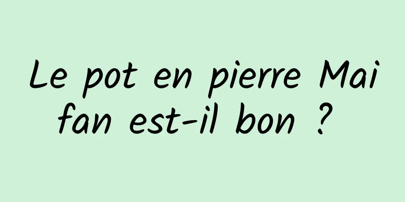 Le pot en pierre Maifan est-il bon ? 