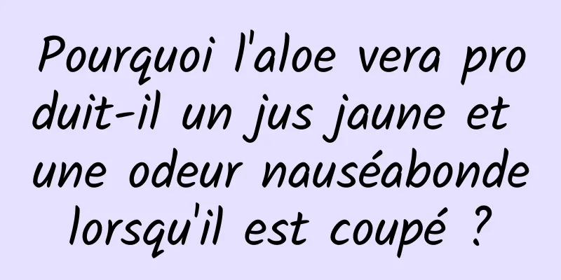 Pourquoi l'aloe vera produit-il un jus jaune et une odeur nauséabonde lorsqu'il est coupé ? 