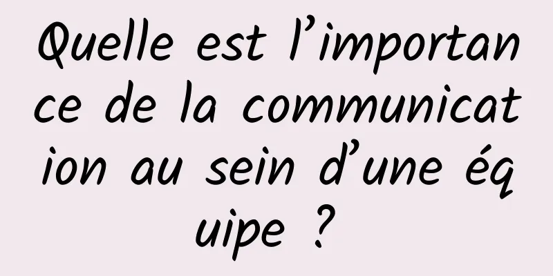 Quelle est l’importance de la communication au sein d’une équipe ? 