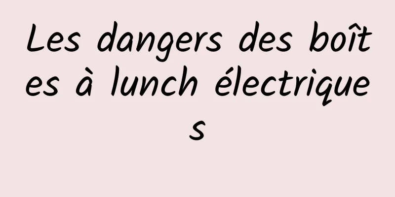 Les dangers des boîtes à lunch électriques