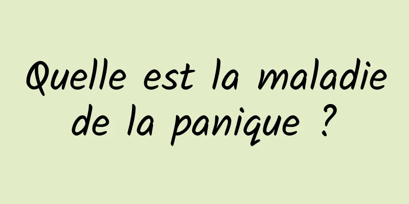 Quelle est la maladie de la panique ? 