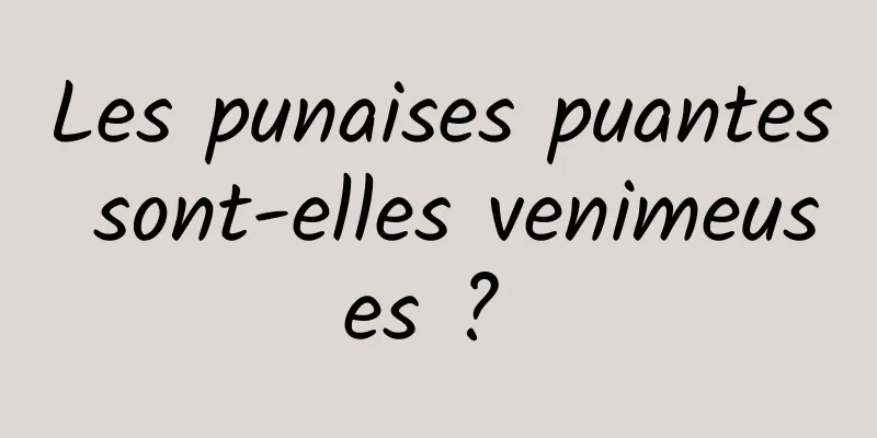 Les punaises puantes sont-elles venimeuses ? 