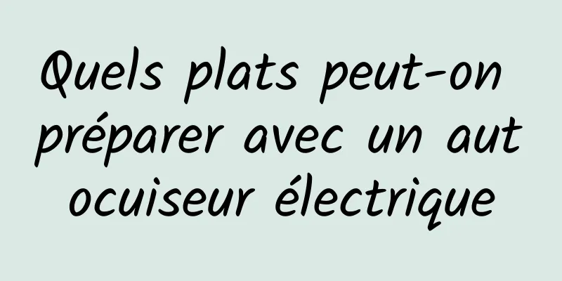 Quels plats peut-on préparer avec un autocuiseur électrique