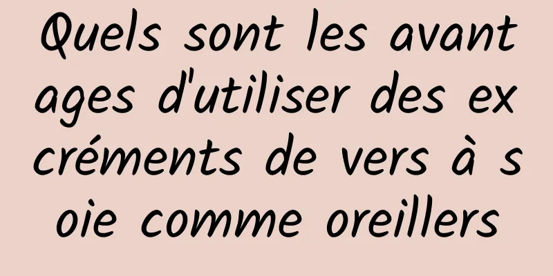 Quels sont les avantages d'utiliser des excréments de vers à soie comme oreillers