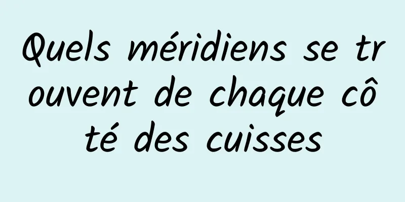 Quels méridiens se trouvent de chaque côté des cuisses