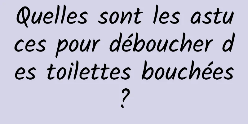 Quelles sont les astuces pour déboucher des toilettes bouchées ? 