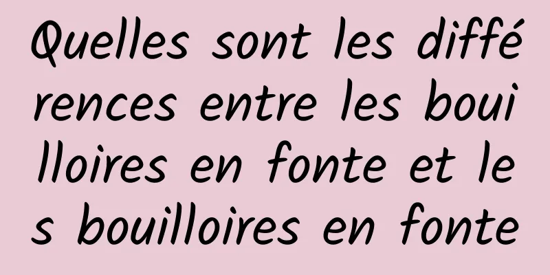 Quelles sont les différences entre les bouilloires en fonte et les bouilloires en fonte