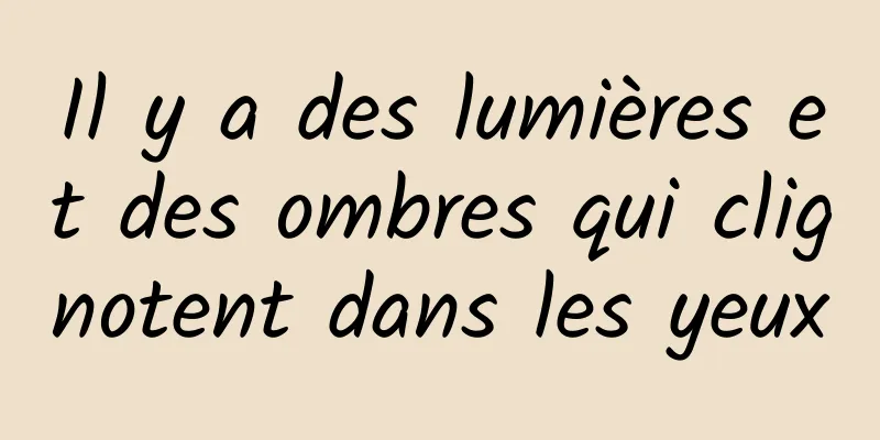 Il y a des lumières et des ombres qui clignotent dans les yeux