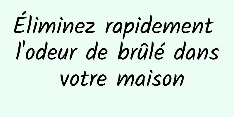 Éliminez rapidement l'odeur de brûlé dans votre maison