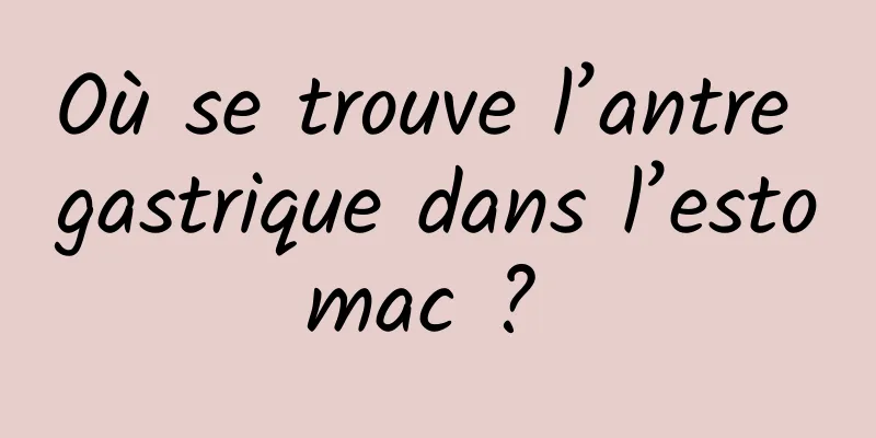 Où se trouve l’antre gastrique dans l’estomac ? 