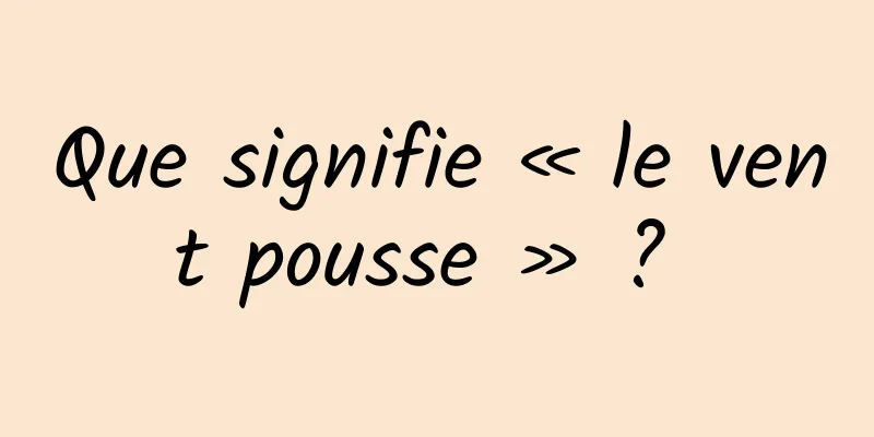 Que signifie « le vent pousse » ? 