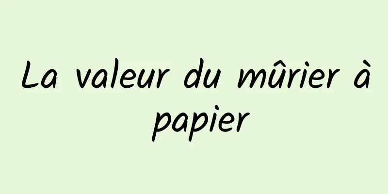 La valeur du mûrier à papier