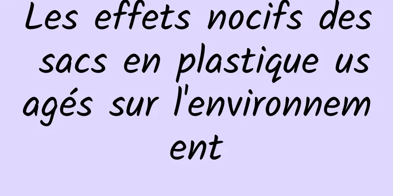 Les effets nocifs des sacs en plastique usagés sur l'environnement