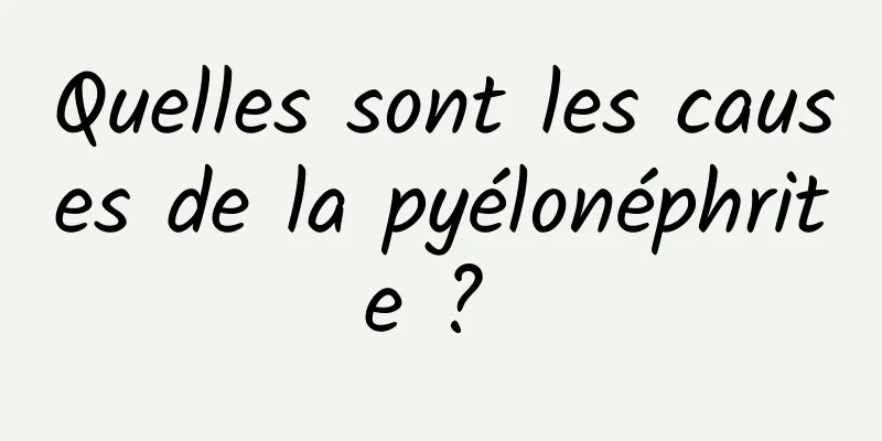 Quelles sont les causes de la pyélonéphrite ? 