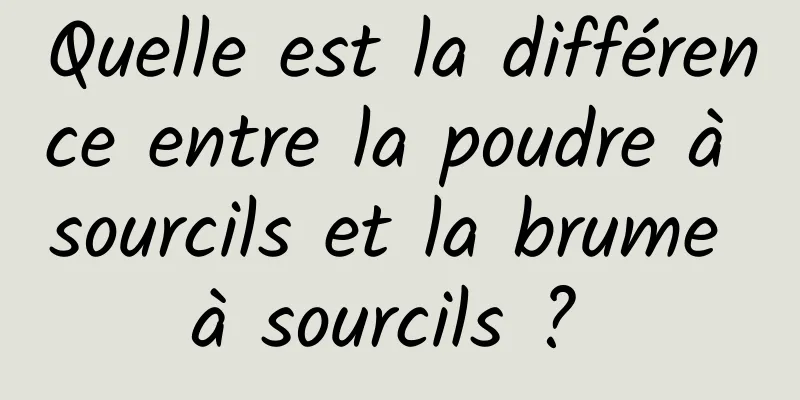 Quelle est la différence entre la poudre à sourcils et la brume à sourcils ? 