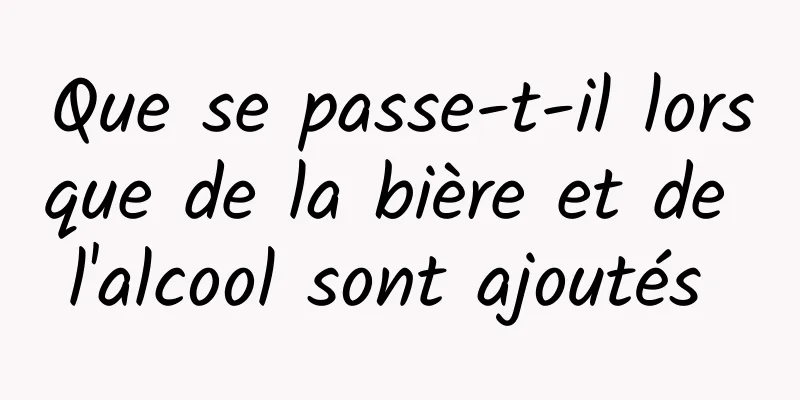 Que se passe-t-il lorsque de la bière et de l'alcool sont ajoutés 