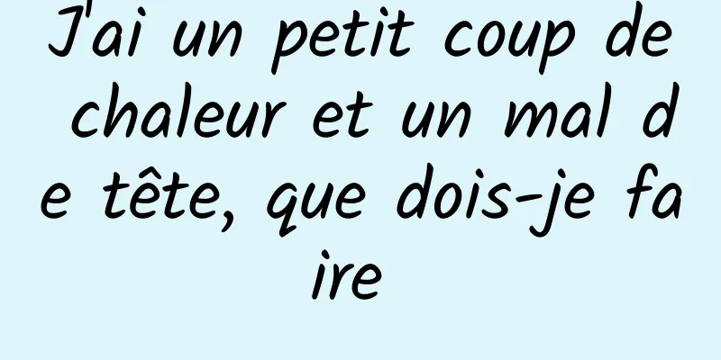 J'ai un petit coup de chaleur et un mal de tête, que dois-je faire 