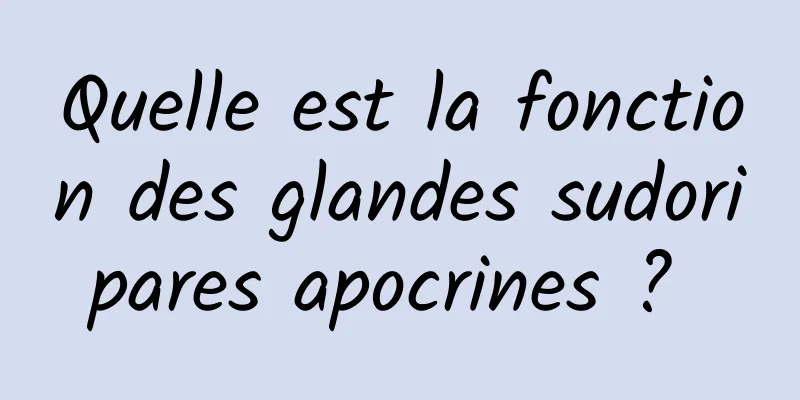 Quelle est la fonction des glandes sudoripares apocrines ? 