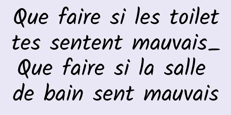 Que faire si les toilettes sentent mauvais_Que faire si la salle de bain sent mauvais