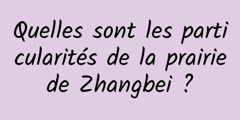 Quelles sont les particularités de la prairie de Zhangbei ? 