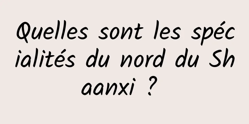 Quelles sont les spécialités du nord du Shaanxi ? 