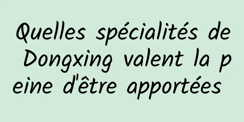 Quelles spécialités de Dongxing valent la peine d'être apportées 